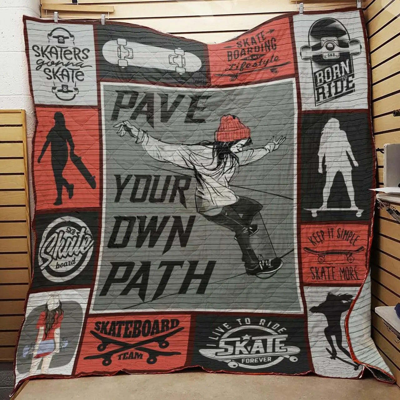 Skateboarding Quilt -Bt12_0308 Quilt and Home Decor
