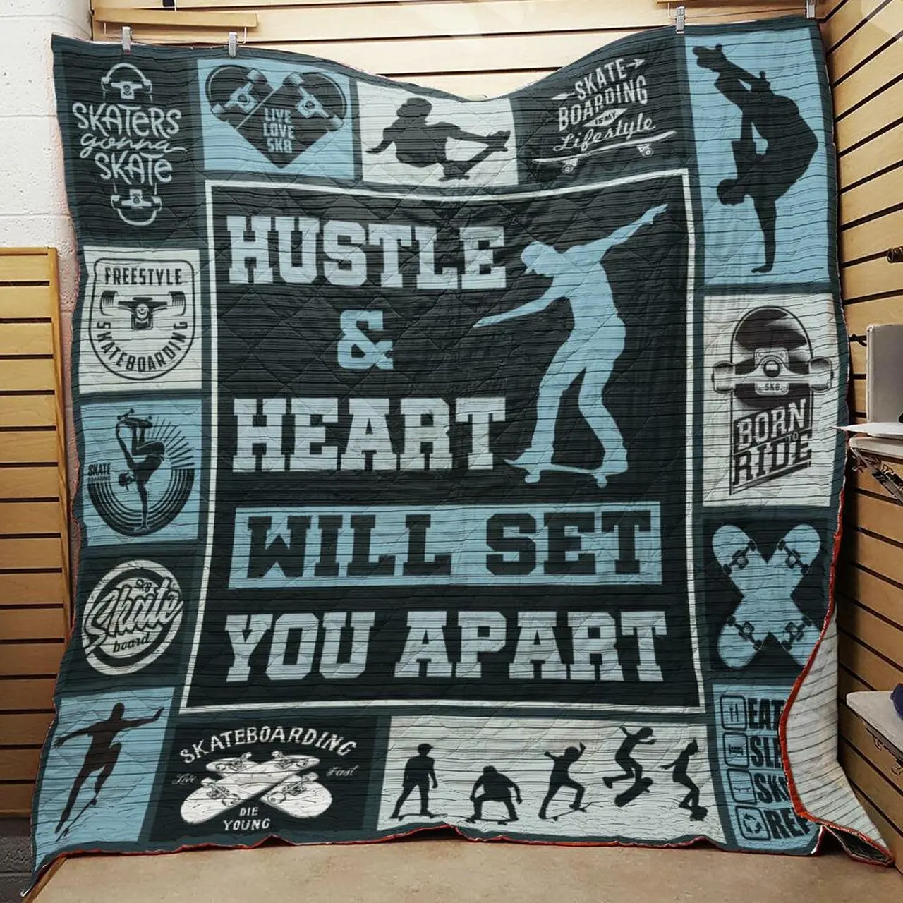 Skateboarding Quilt -Bt15_0308 Quilt and Home Decor