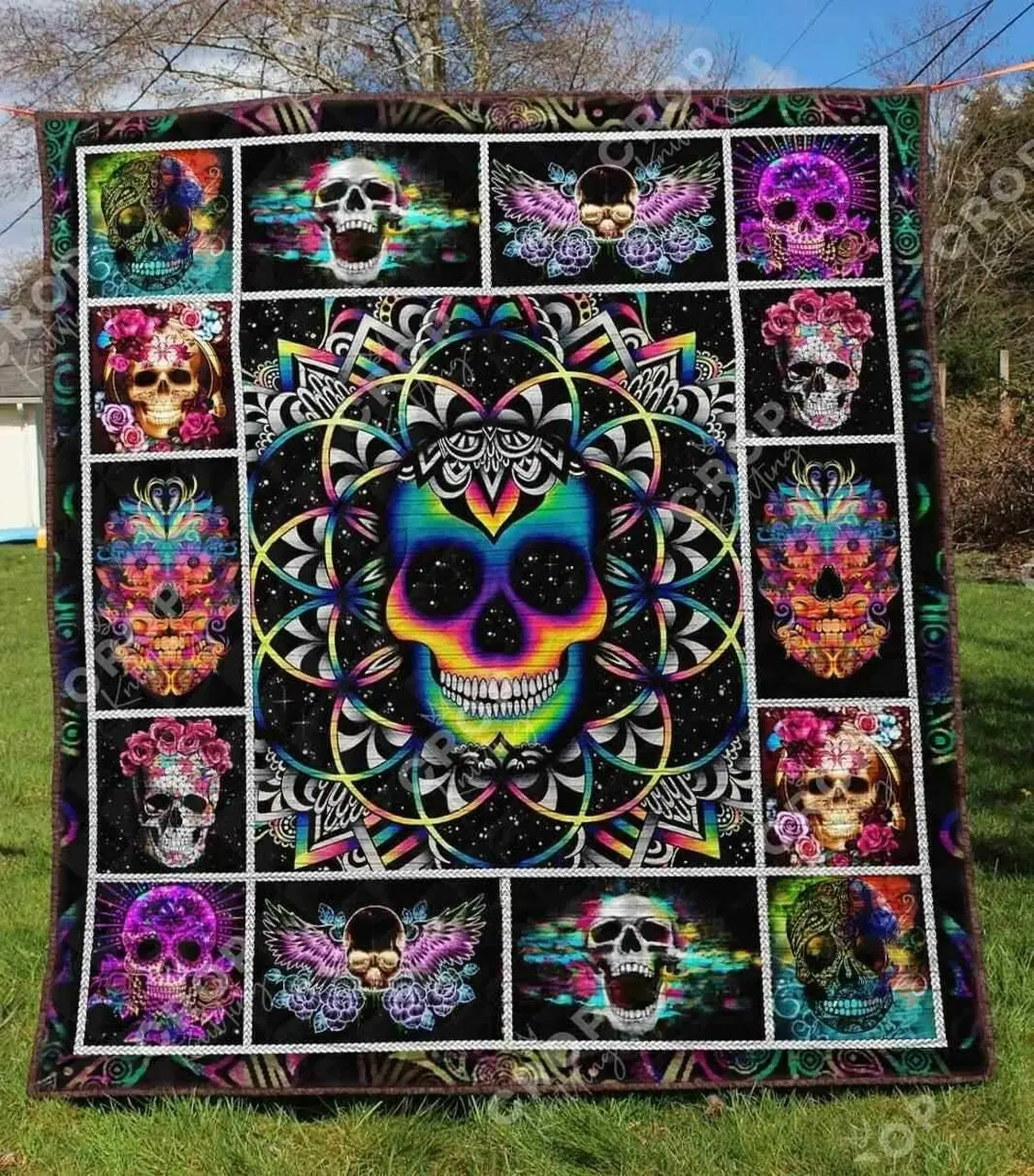 Skull 2 Blanket Th1307 Quilt and Home Decor