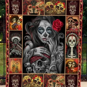 Skull 4 Blanket Th1307 Quilt and Home Decor