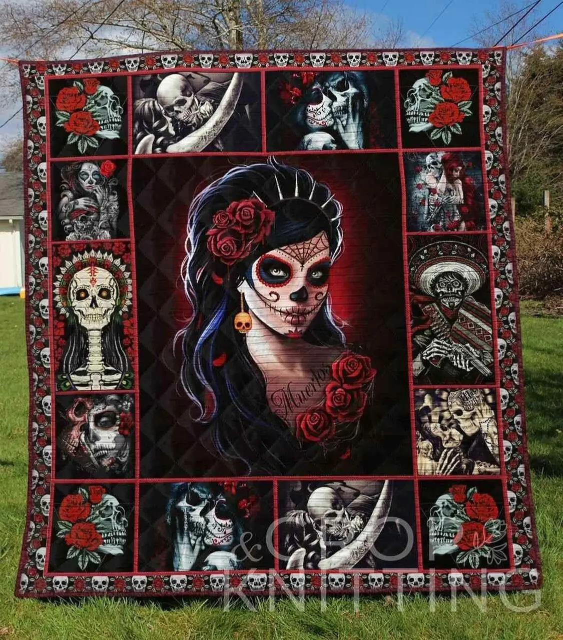 Skull 5 Blanket Th1307 Quilt and Home Decor