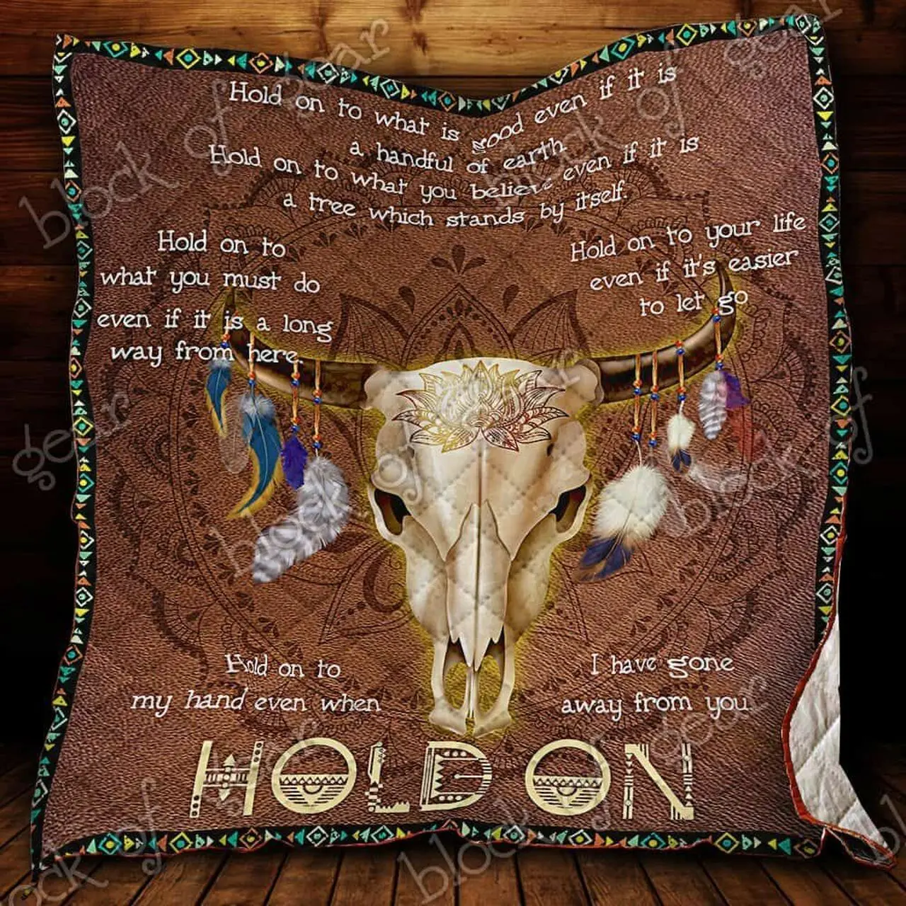 Skull Native American Hur Quilt fz and Home Decor