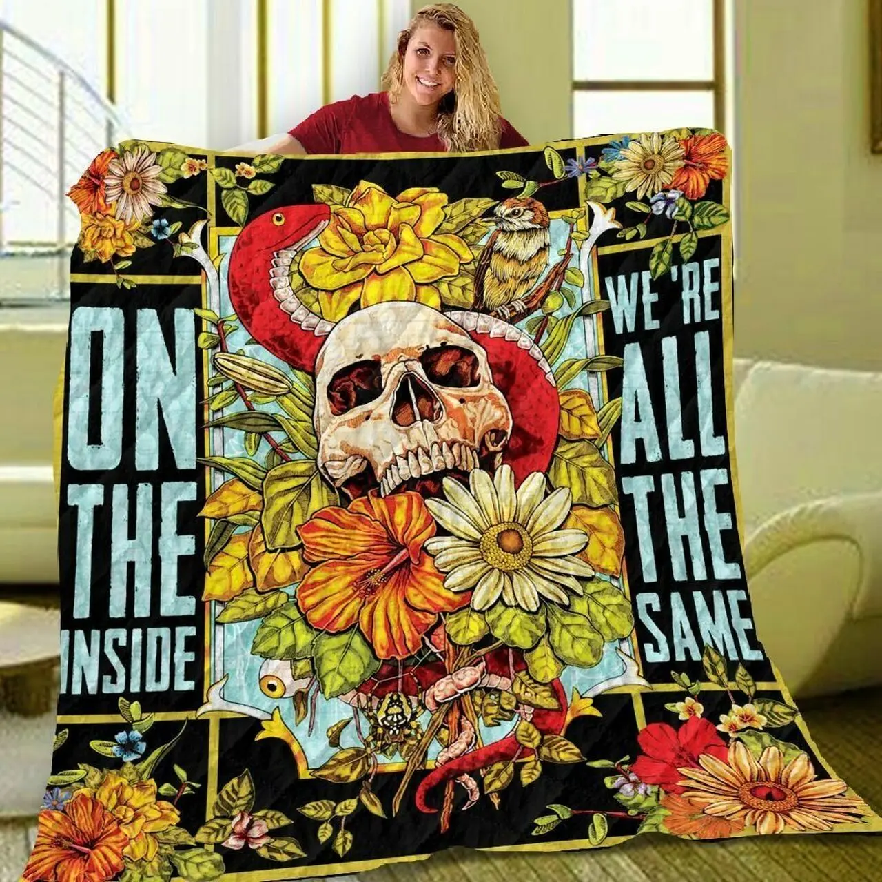Skull On The Inside JW19 TB160996 3D Customized Quilt and Home Decor