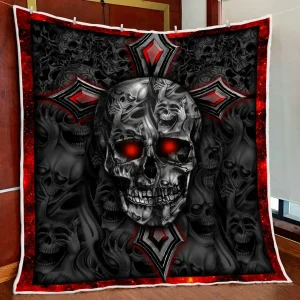 Skull Pattern Quilt Blanket and Home Decor