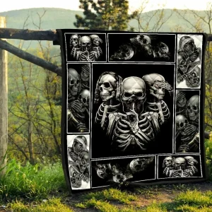 Skull Quilt Blanket Dhc0712204Vt and Home Decor