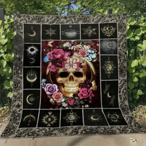 Skull Quilt Blanket Dhc13121623Vt and Home Decor