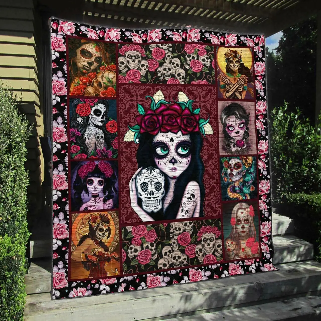 Skull Quilt Blanket Dhc13122579Vt and Home Decor