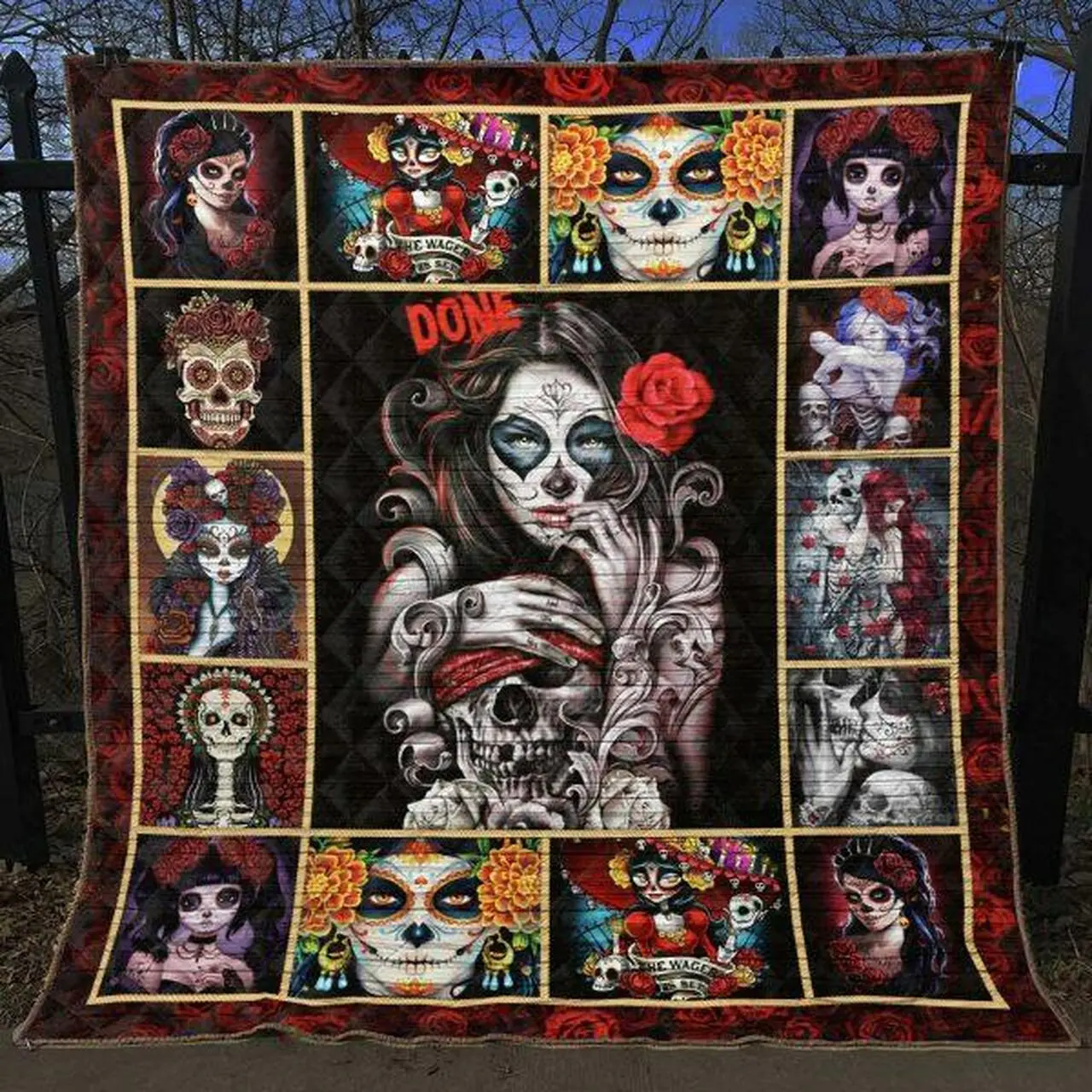Skull Quilt Blanket Ver 83 Quilt and Home Decor