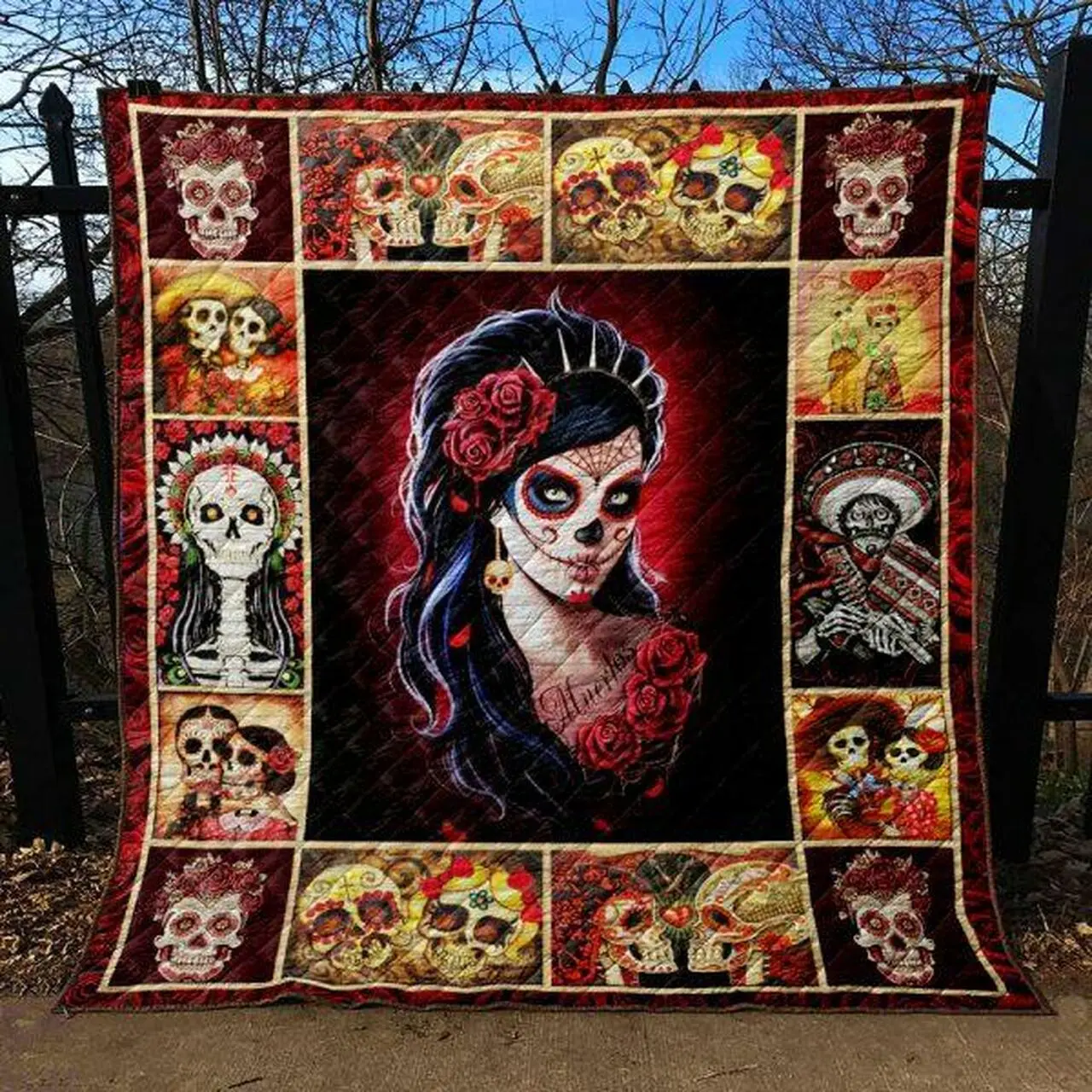 Skull Quilt Blanket Ver 88 Quilt and Home Decor