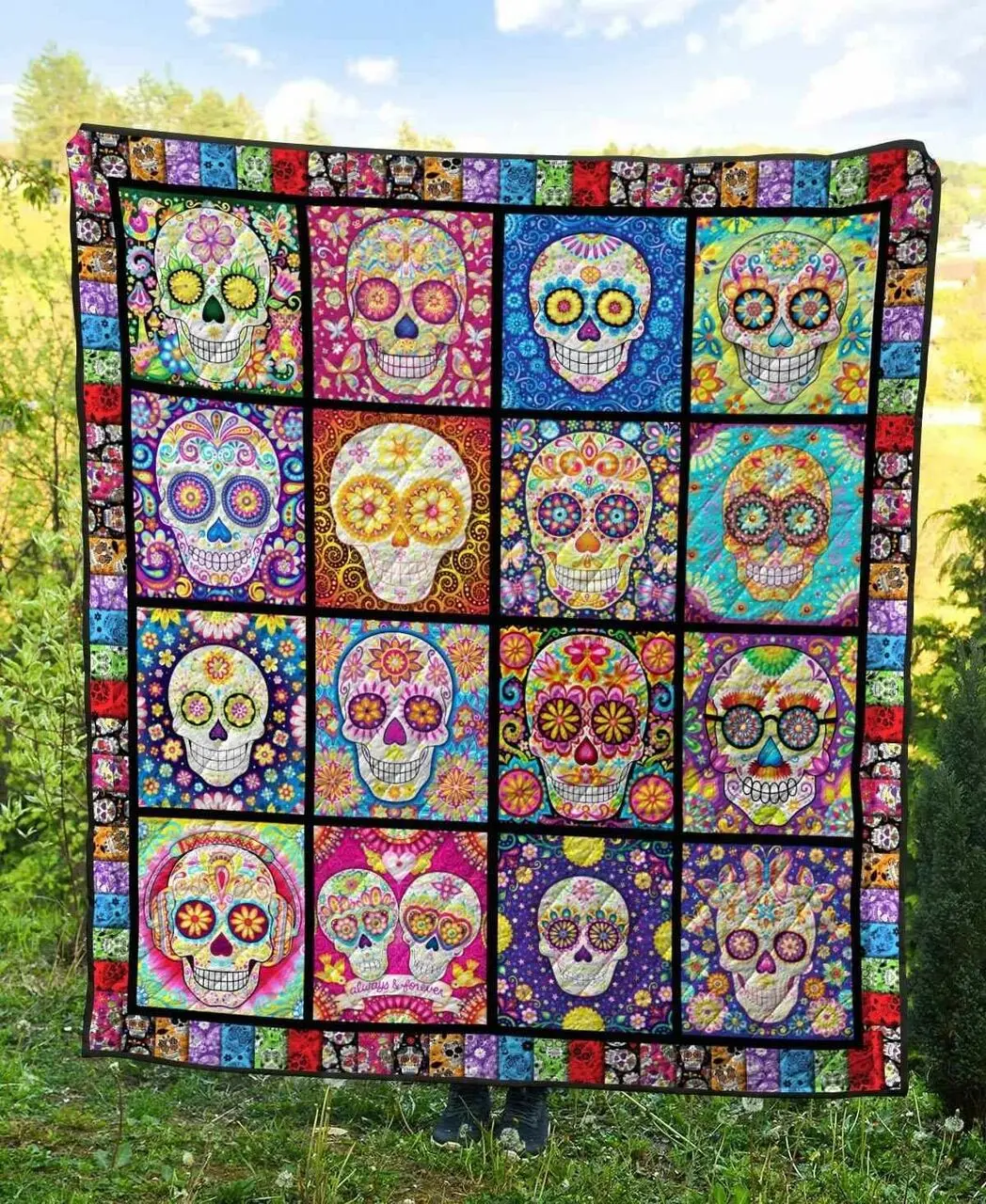 Skull Ver13 Blanket Th1507 Quilt and Home Decor