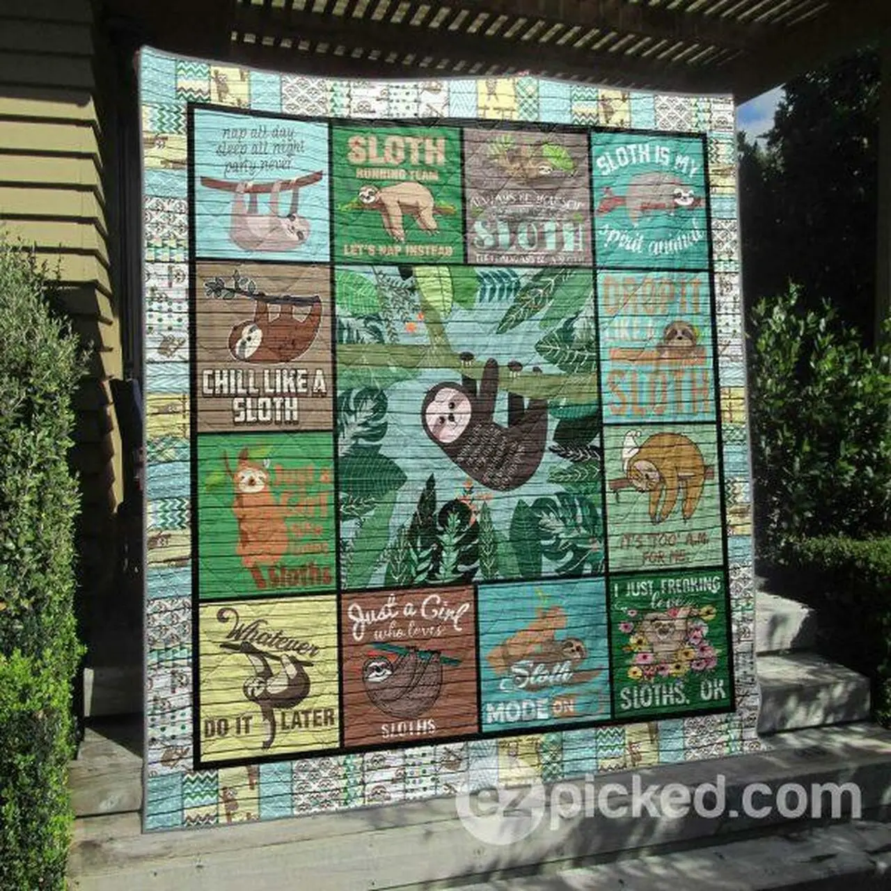 Sleepy Sloth Quilt Blanket Hp47 Quilt and Home Decor