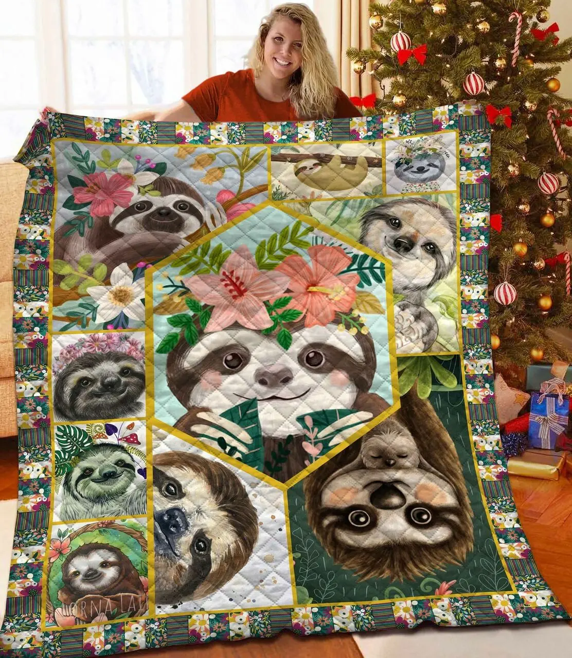 Sloth Blaket JFJ12869 3D Customized Quilt 2707 and Home Decor