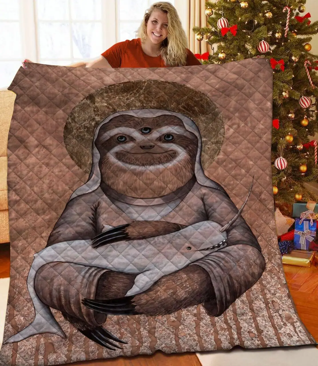 Sloth JFJ12846 3D Customized Quilt 2707 and Home Decor