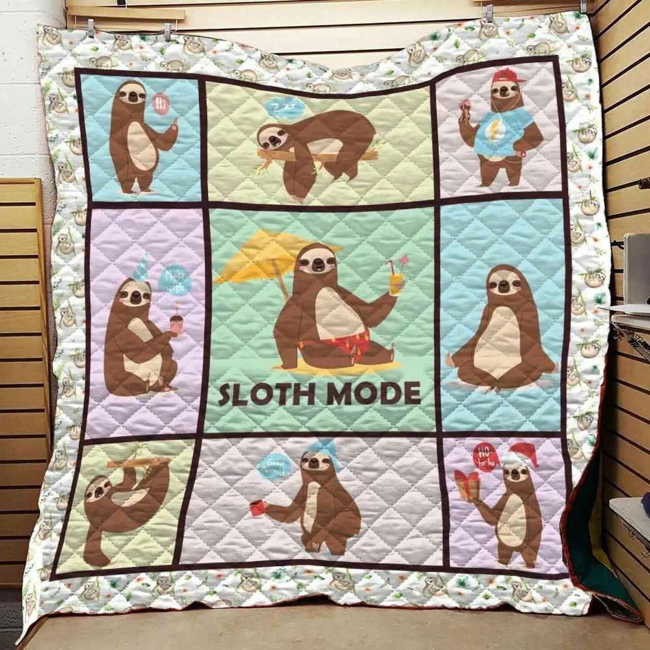Sloth Mode Blanket Th1707 Quilt and Home Decor