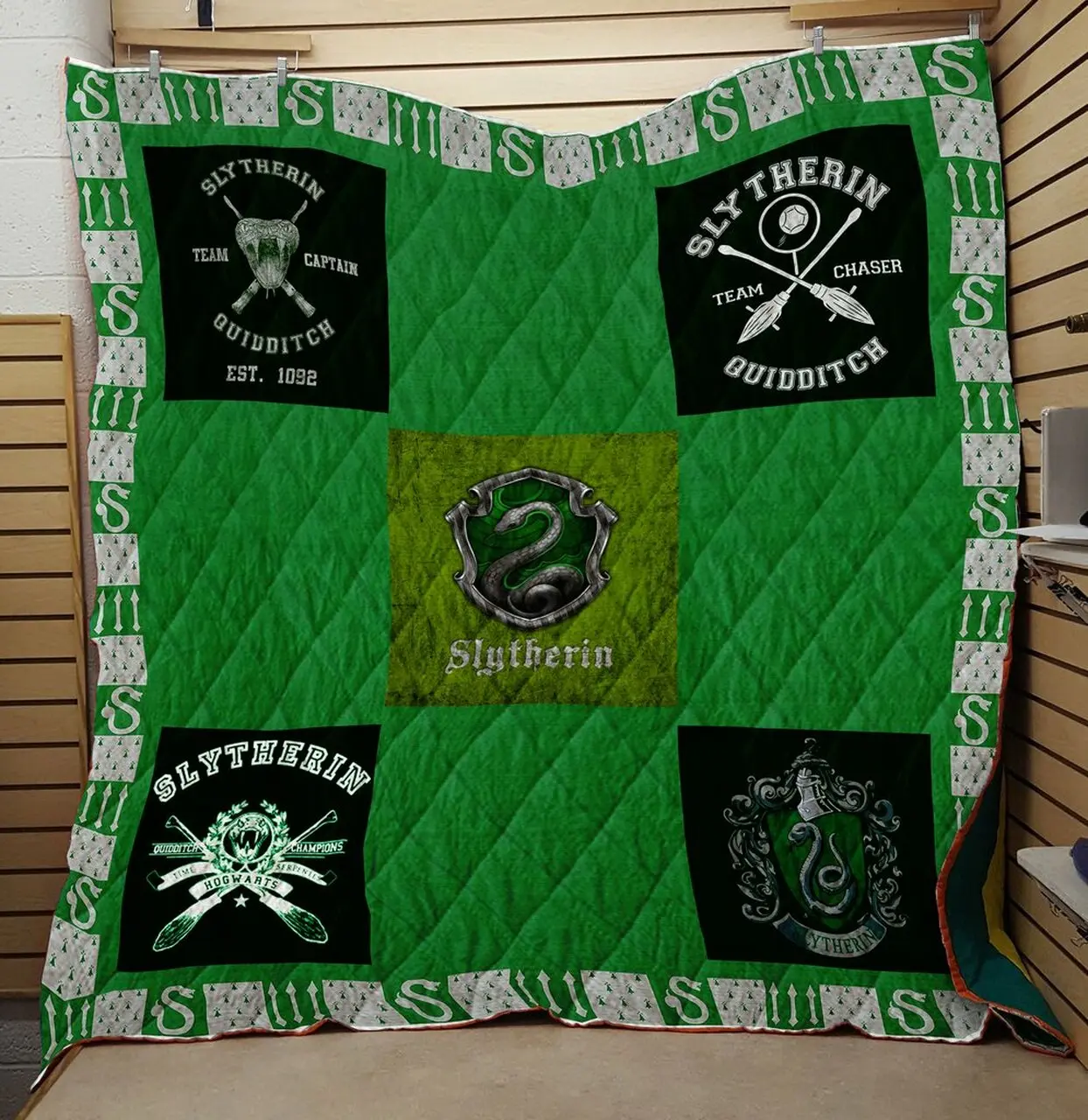 Slytherin House Quilt V1 Quilt and Home Decor