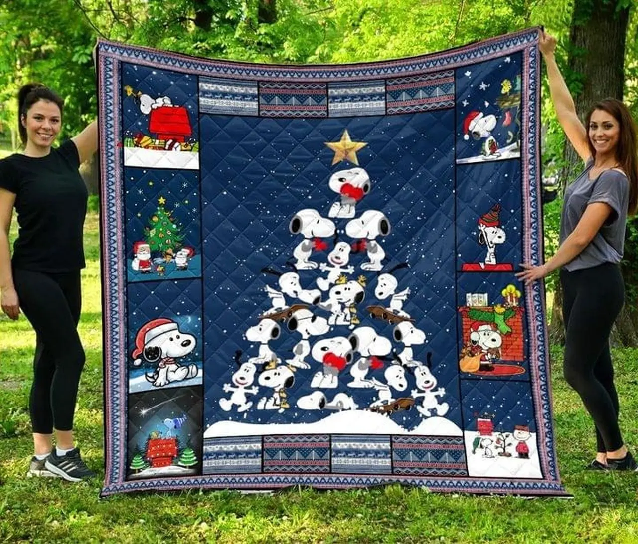 Snoopy Christmas Tree Quilt and Home Decor