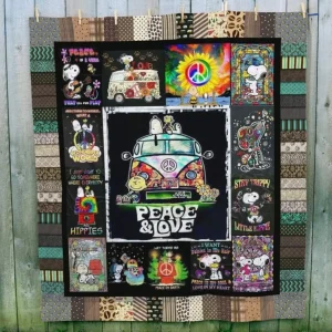 Snoopy Hippie Quilt Blanket and Home Decor