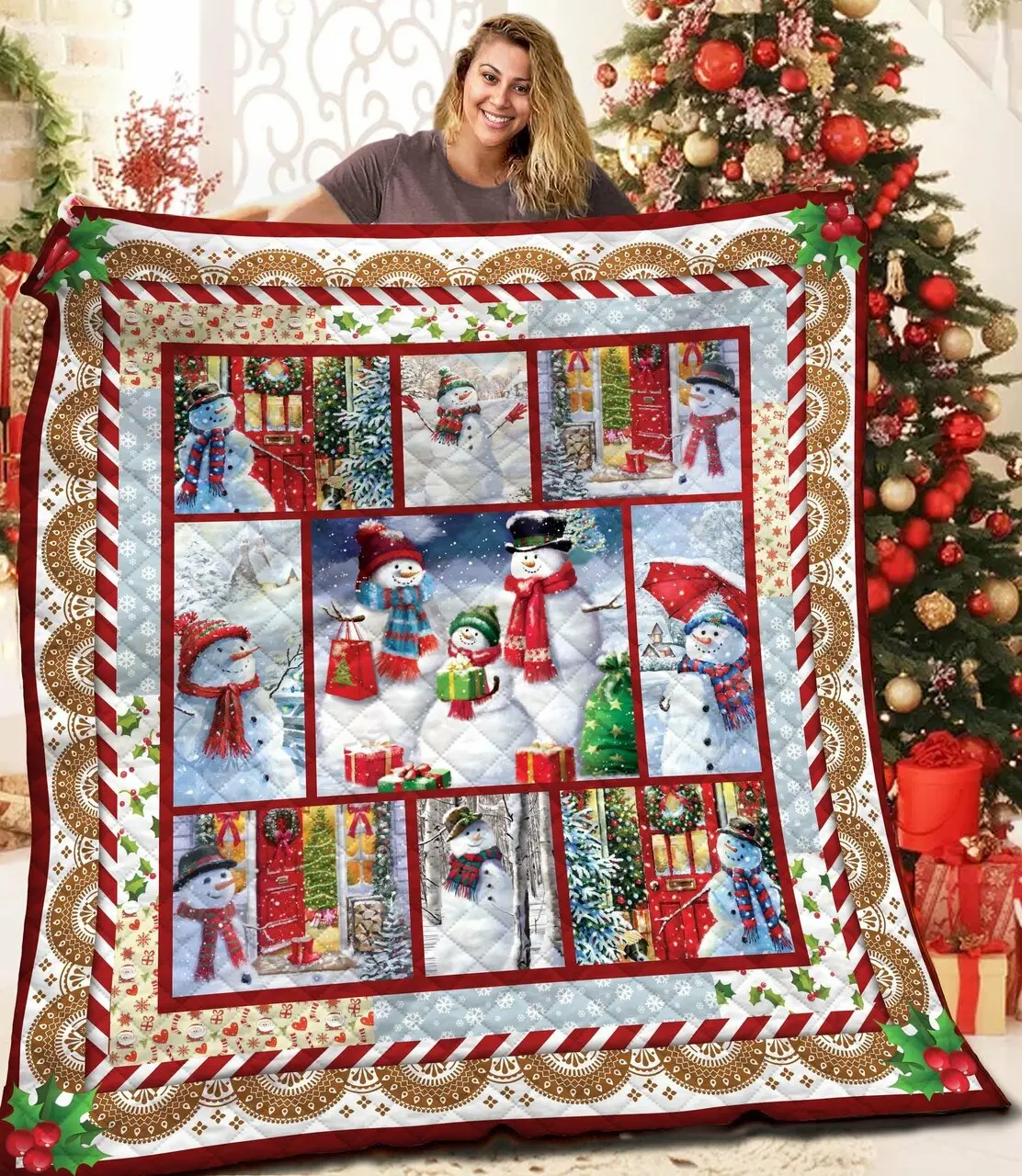 Snowman Aaa2610203Ta Quilt Blanket and Home Decor
