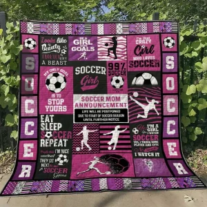Soccer Hm290542 Quilt Blanket and Home Decor