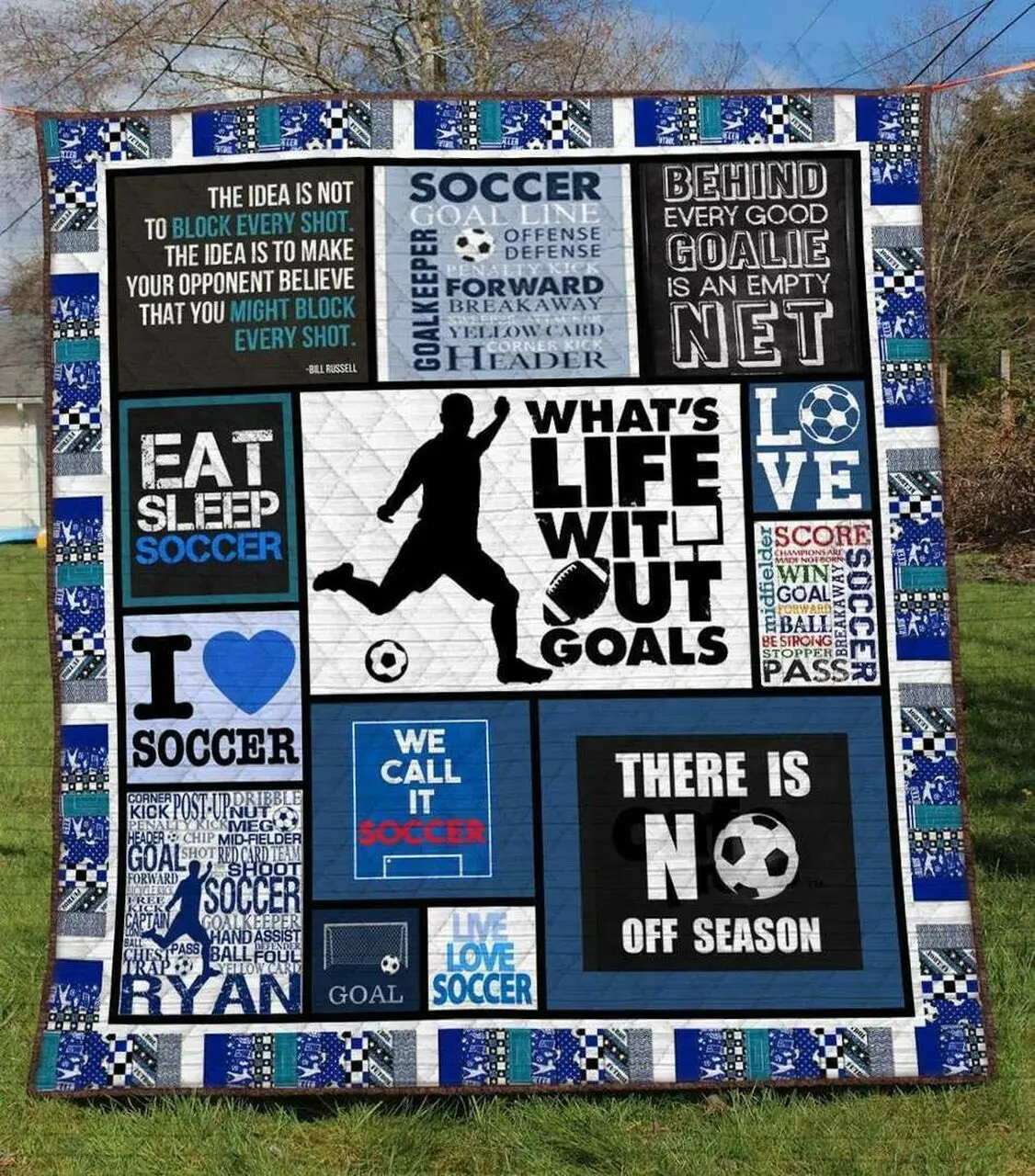 Soccer Li120703A Tbg Quilt Blanket and Home Decor