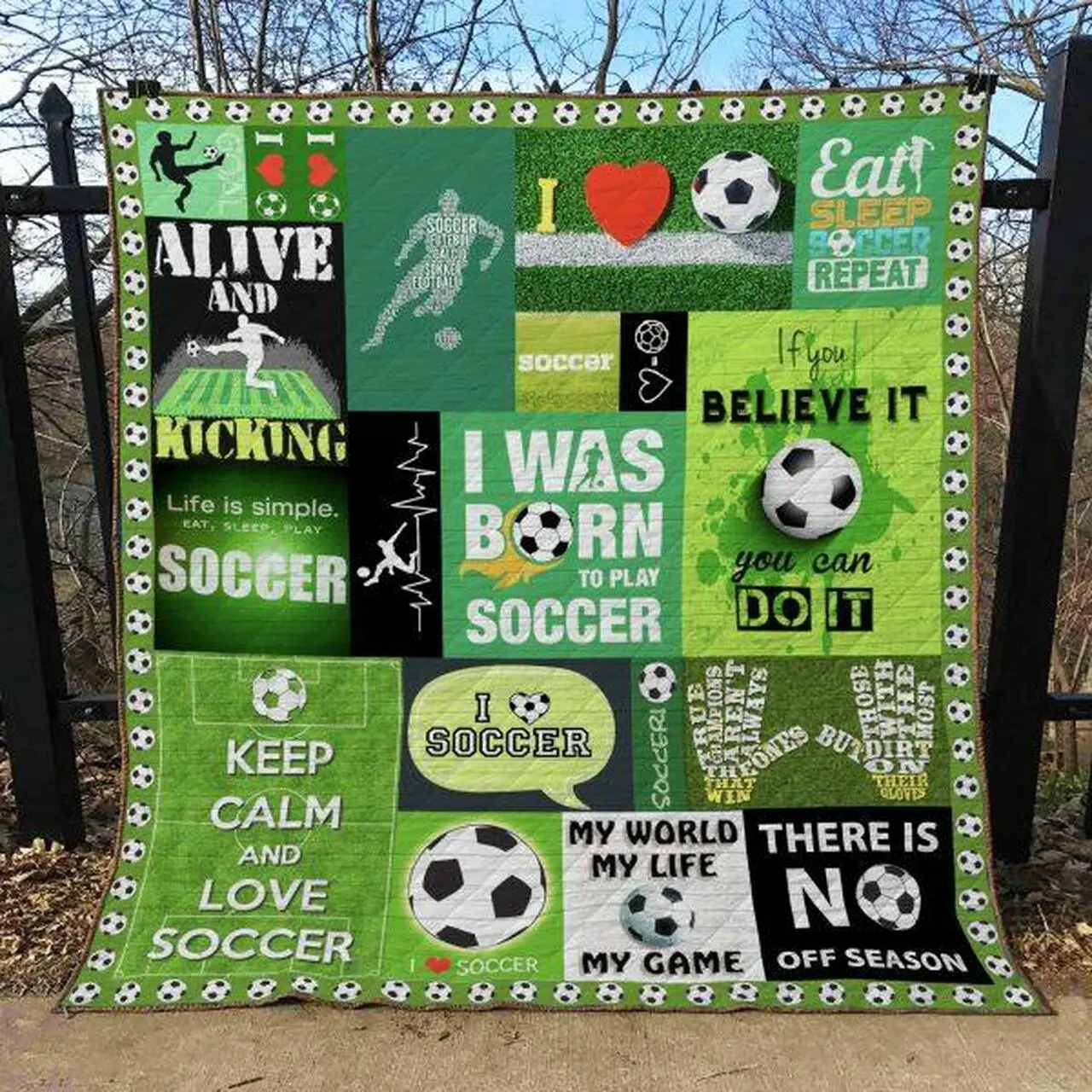 Soccer Quilt Blanket Ver 13 Quilt and Home Decor