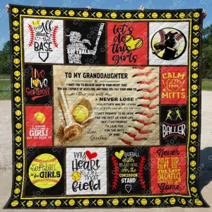 Softball 1 Blanket Th1307 Quilt and Home Decor