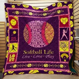 Softball Cla1610752Q Quilt Blanket and Home Decor