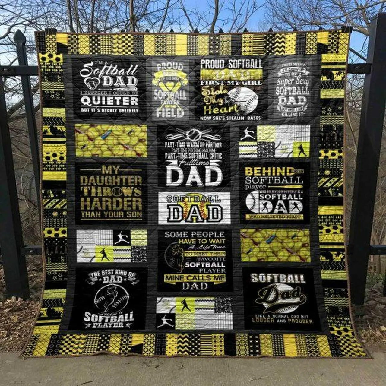 Softball Dad Quilt Blanket Hn57 Quilt and Home Decor