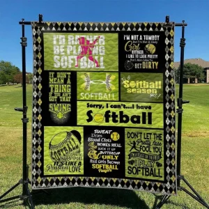 Softball Hur Quilt Cysifr and Home Decor