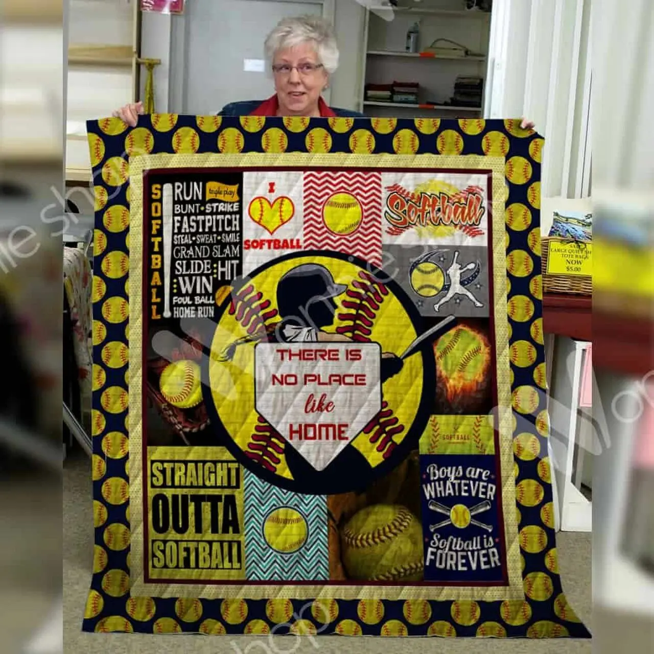 Softball Quilt Blanket Dhc06021399Td and Home Decor