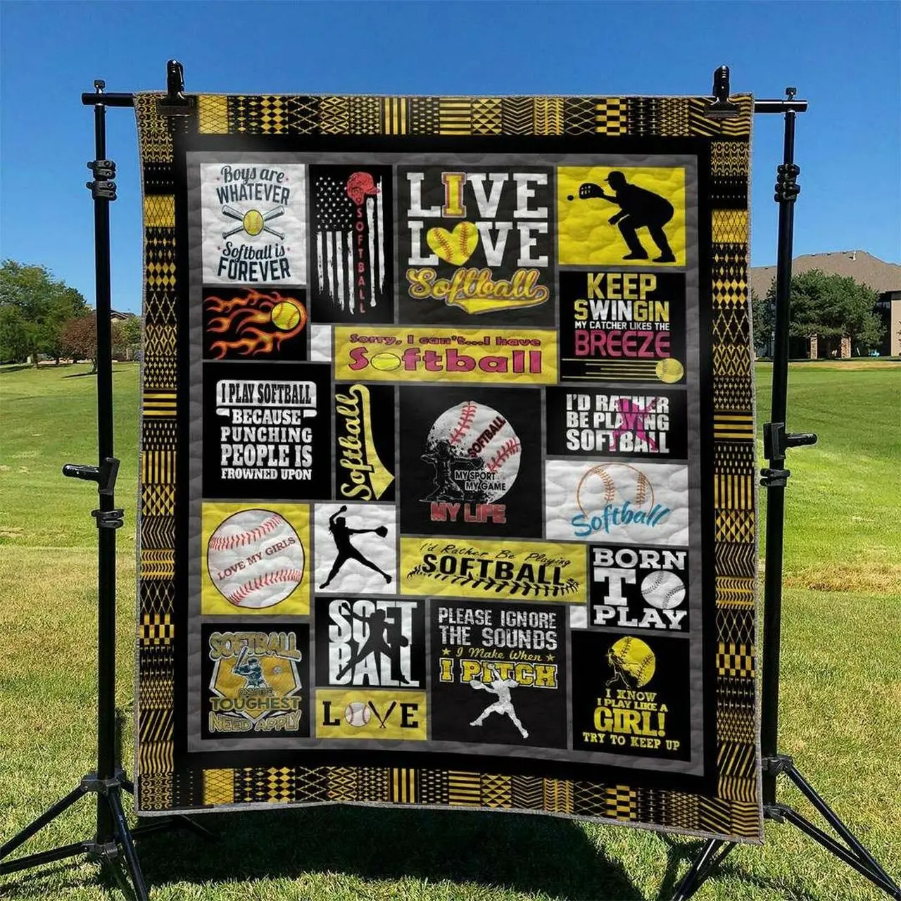 Softball Td2809841 Quilt Blanket and Home Decor