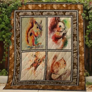 Squirrel Quilt V1 and Home Decor