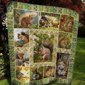 Squirrel Tnt0804 9 Quilt Blanket Quilt and Home Decor