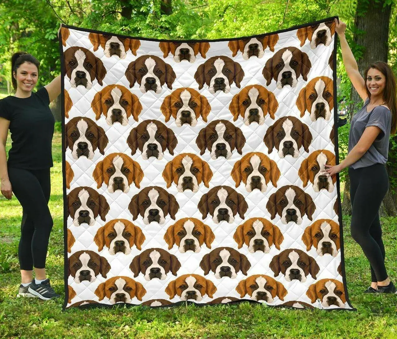 St Bernard Cl12100615Mdq Quilt Blanket and Home Decor