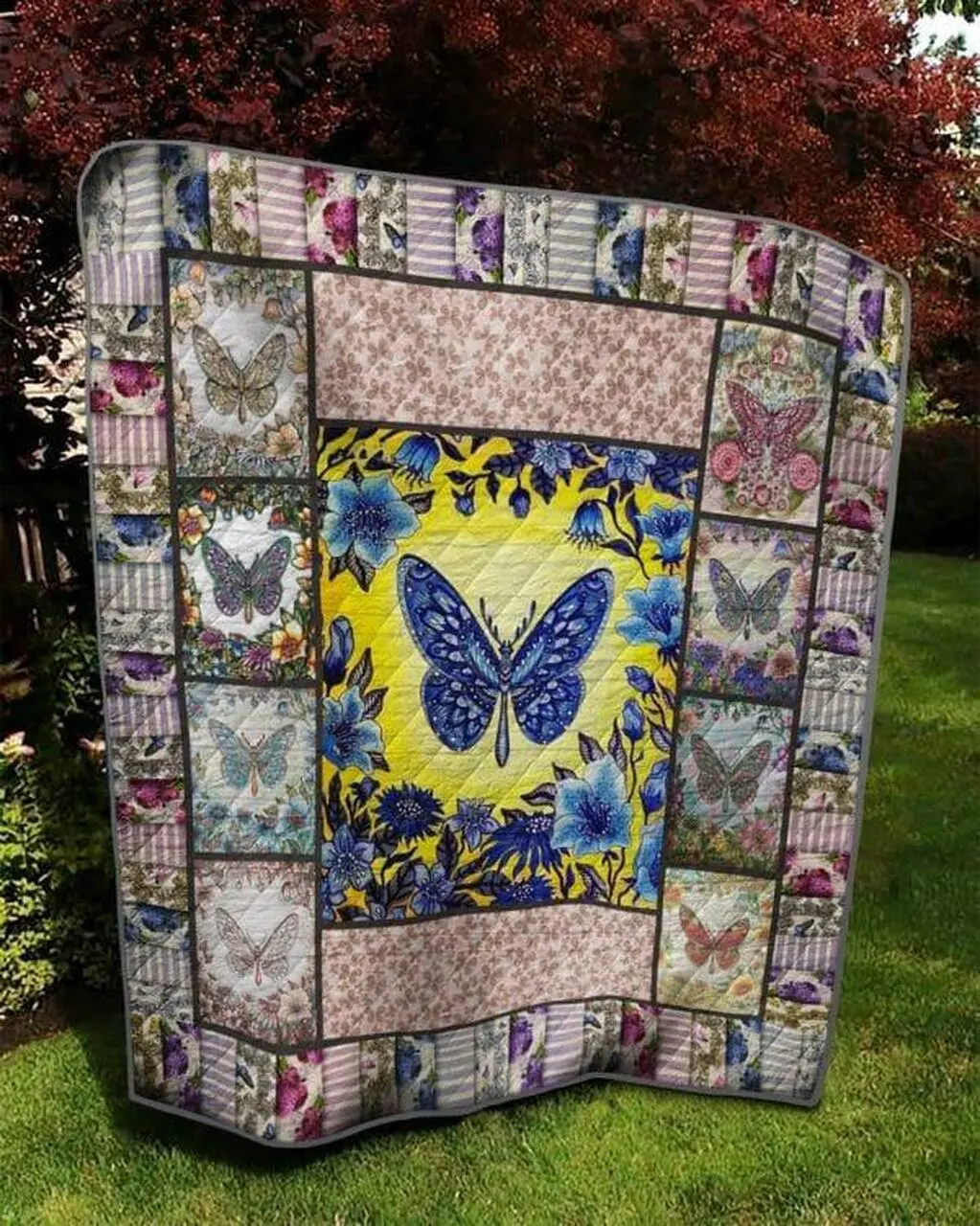 St Butterfly 020402 Quilt Blanket Quilt and Home Decor