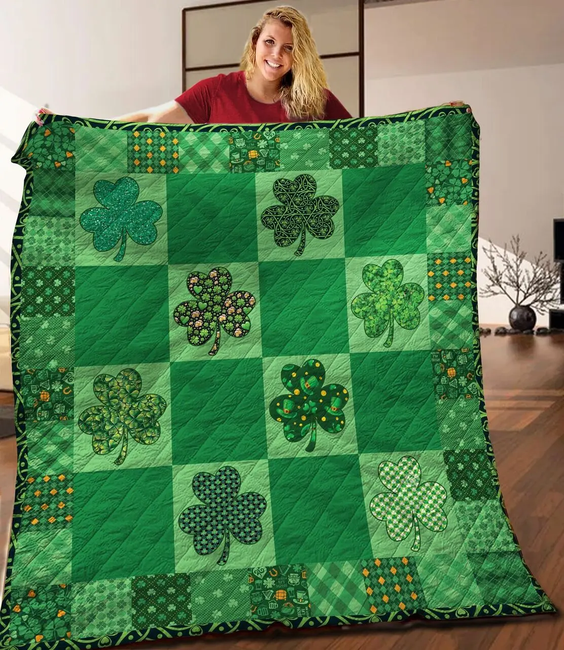 St Patricks Day JFJ13034 3D Customized Quilt 2707 and Home Decor