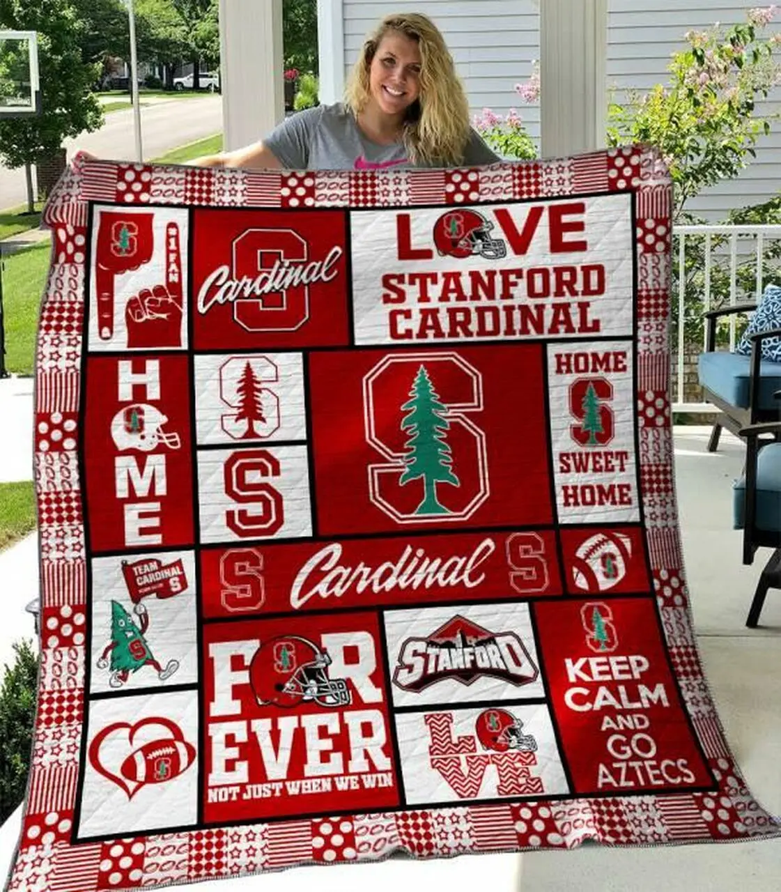 Stanford Cardinal Quilt Blanket B080622 Quilt and Home Decor