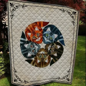Star Five Cat 3D Customized Quilt and Home Decor