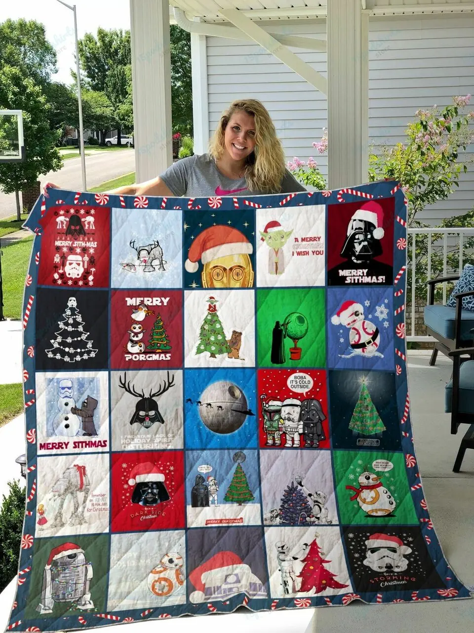 Star Wars Christmas Style 2 Quilt Blanket and Home Decor
