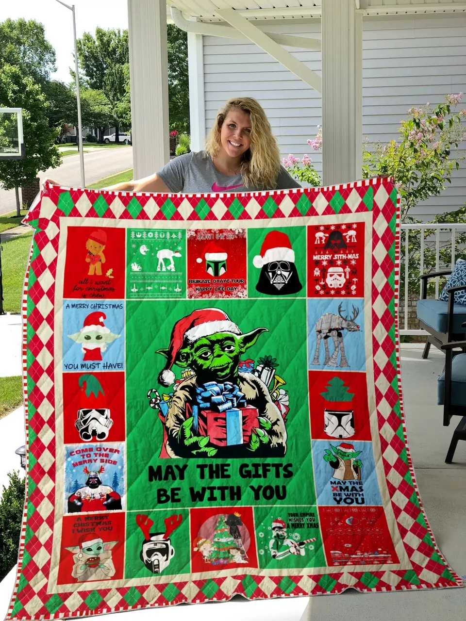 Star Wars Merry Christmas Quilt Blanket and Home Decor