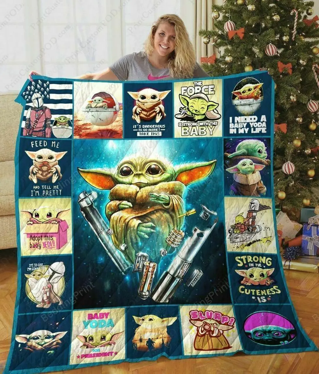 Star Wars Yoda 3 Quilt Blankets and Home Decor
