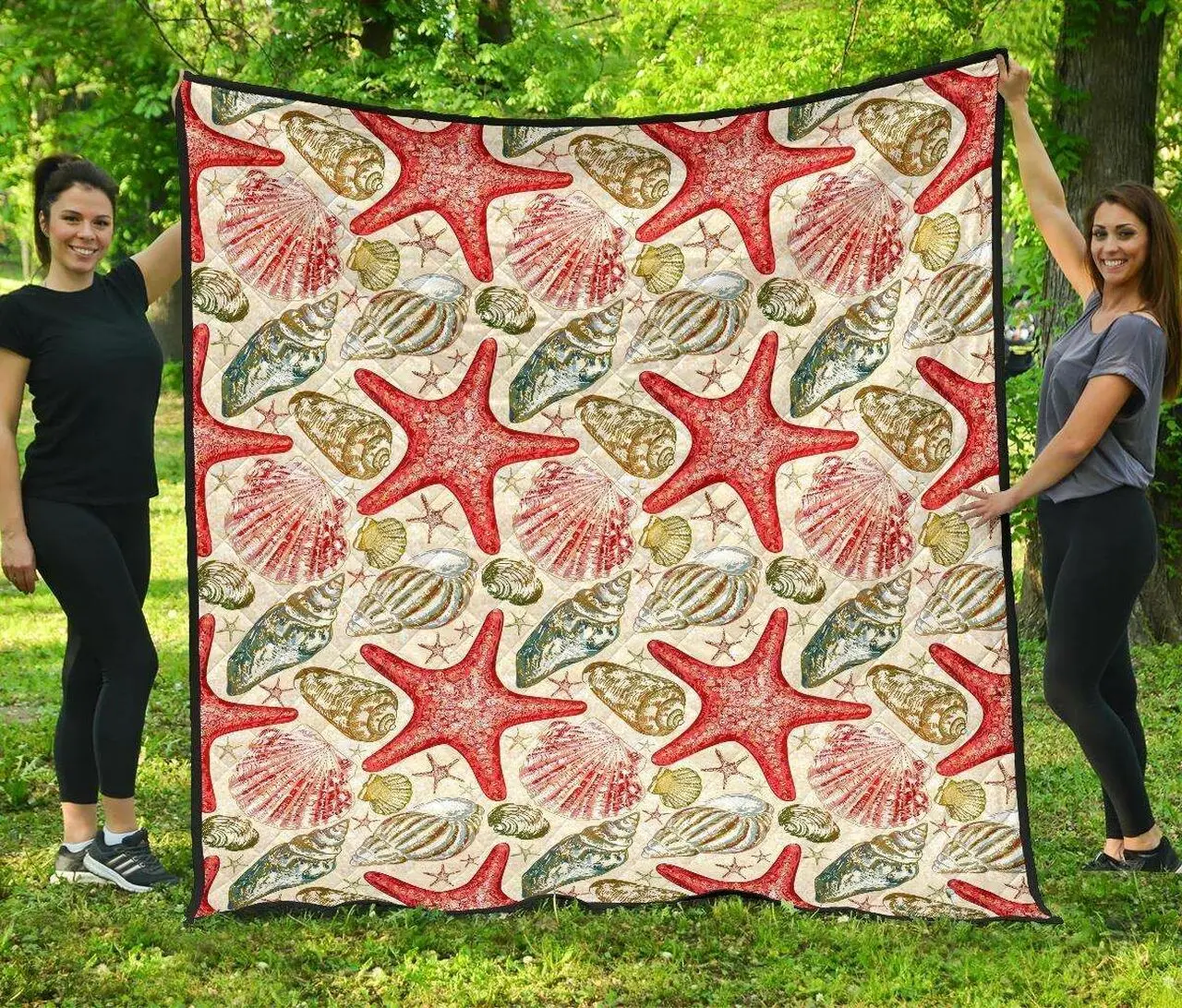 Starfish Shell Cl12100631Mdq Quilt Blanket and Home Decor