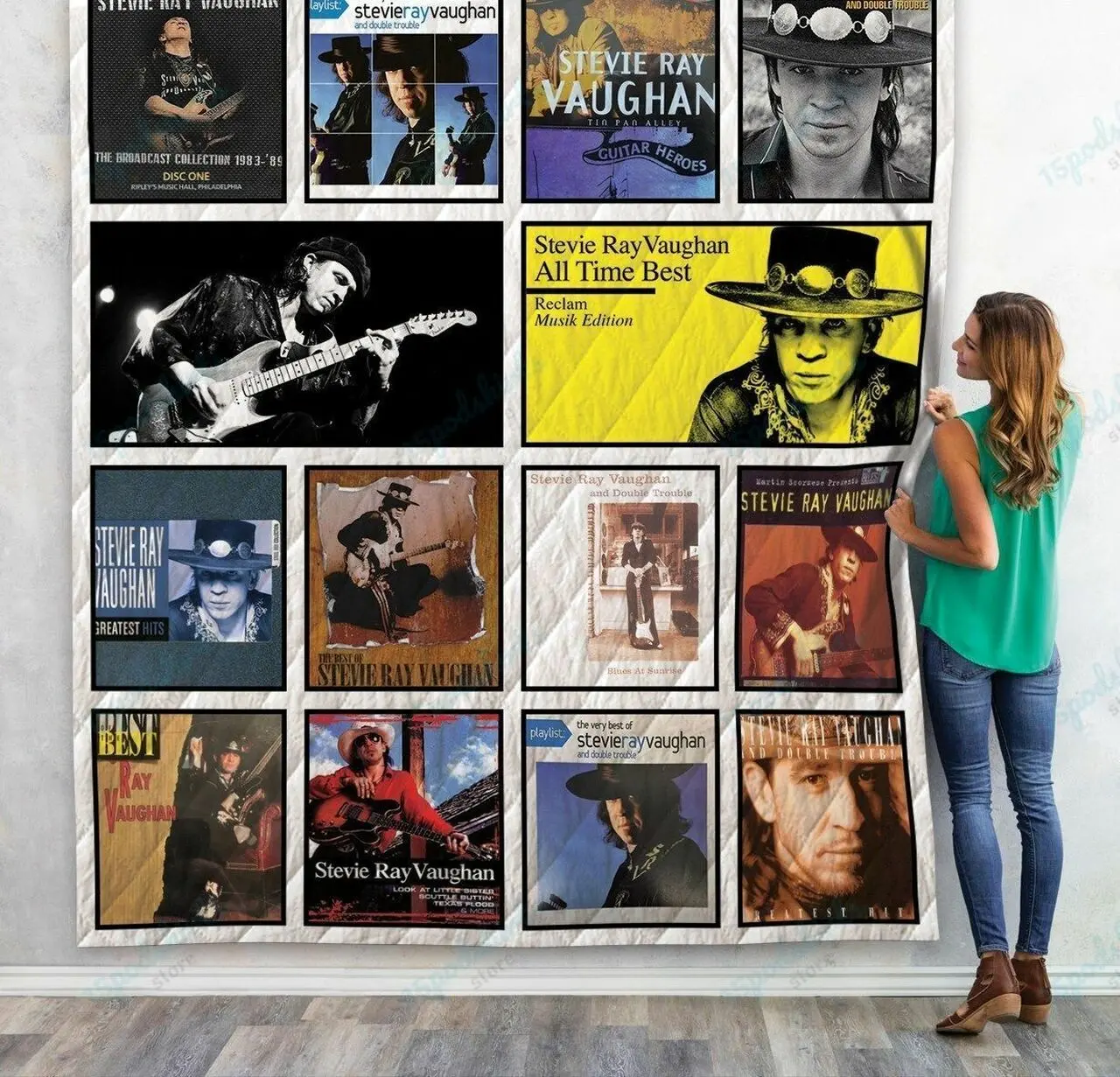 Stevie Ray Vaughan Compilations Albums Quilt Blanket 02 and Home Decor