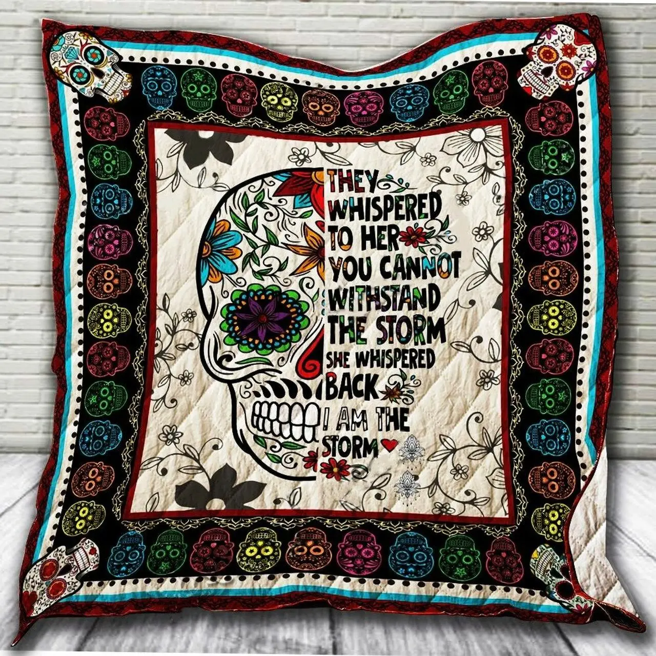 Sugar Skull Come Back Strong Quilt Blanket Dhc04011680Dd and Home Decor