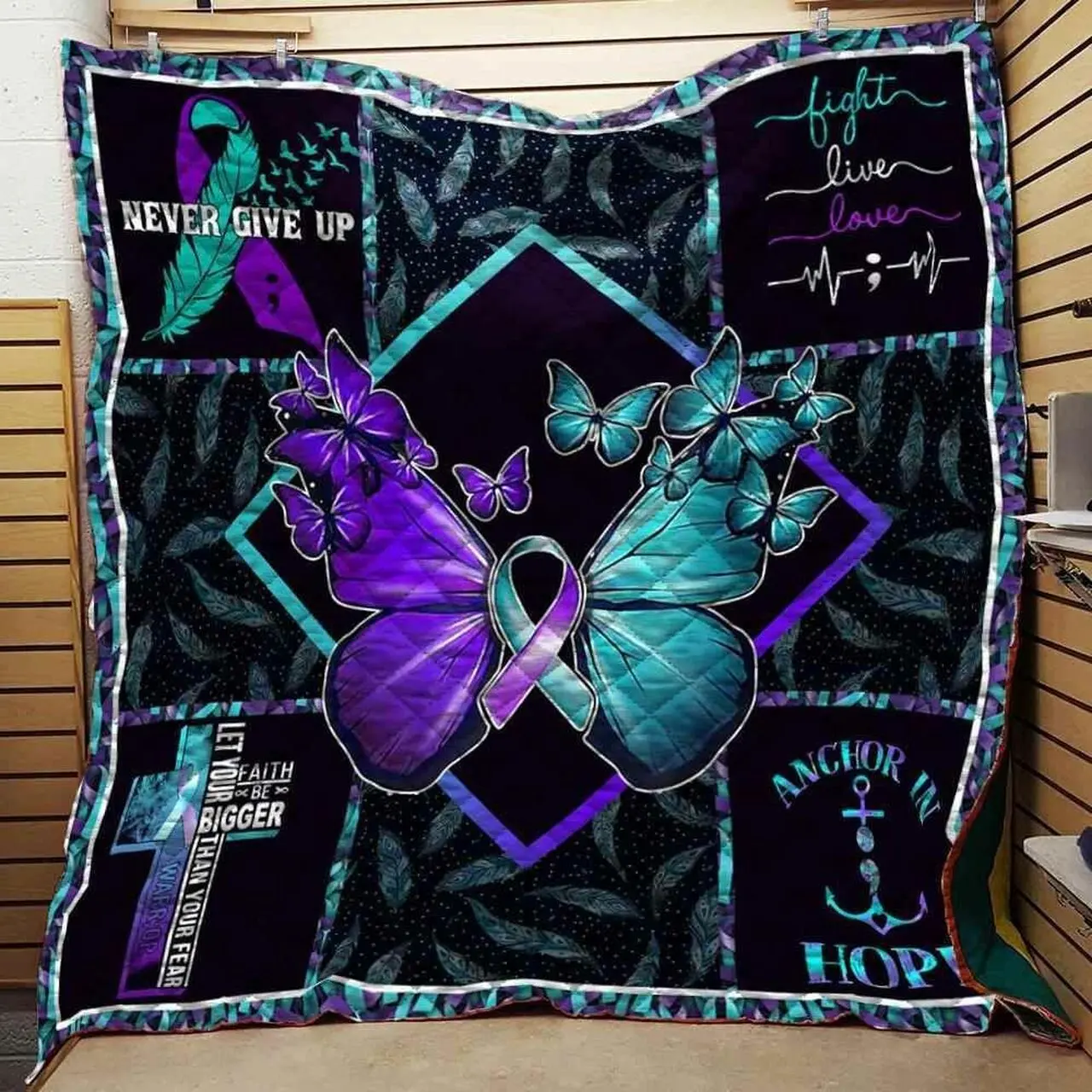 Suicide Prevention Awareness Blanket Th10072019 Quilt and Home Decor