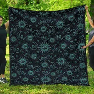 Sun Moon Cl12100643Mdq Quilt Blanket and Home Decor