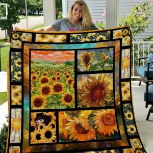 Sunflower Quilt Blanket Quilt and Home Decor