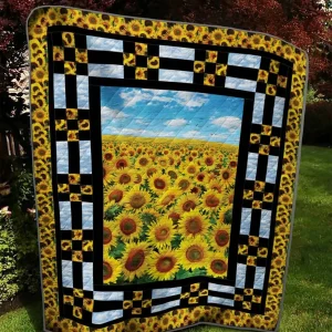 Sunflowers Quilt Blanket and Home Decor