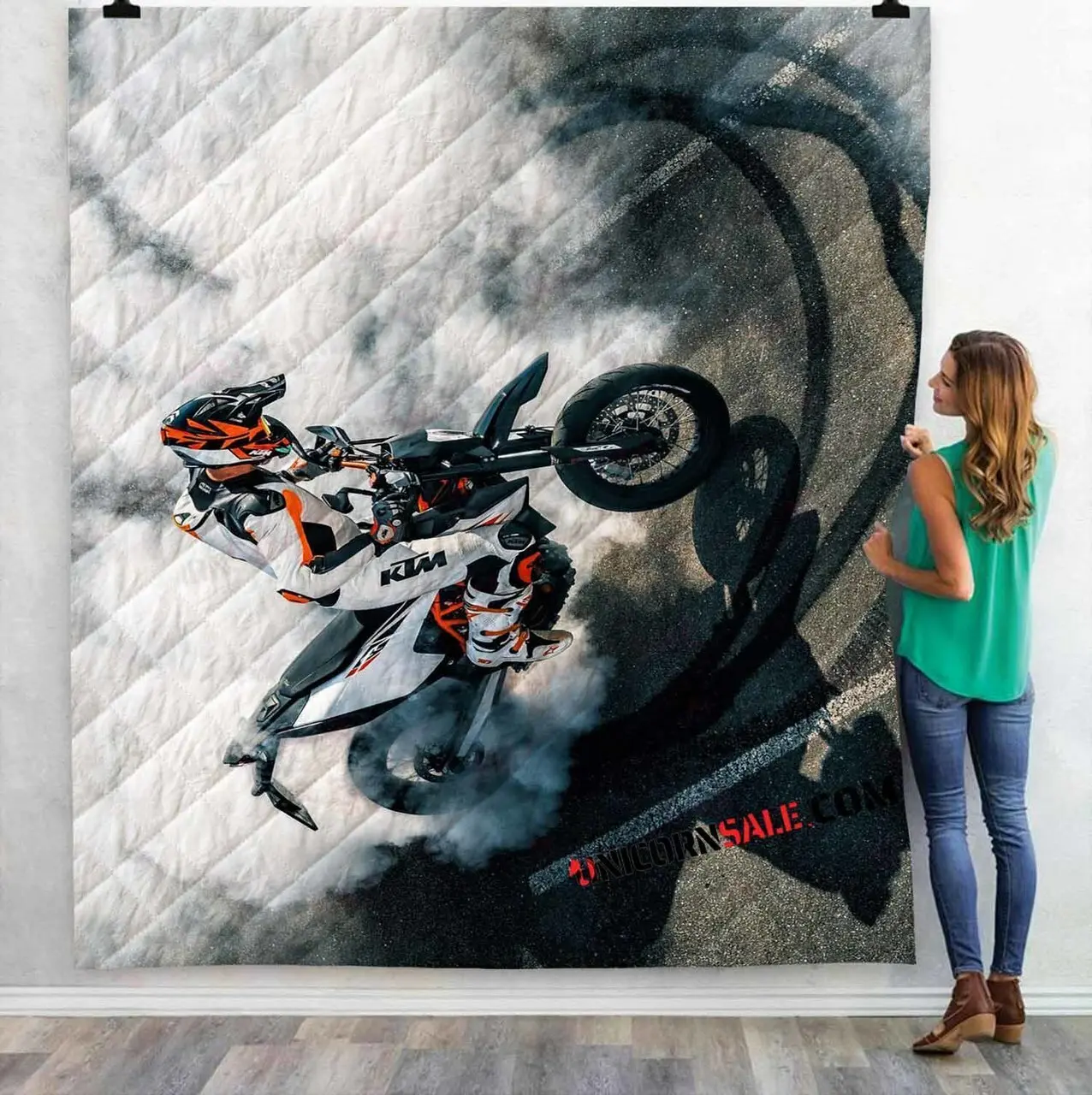 Super Motor Ktm 690 Sm Supermoto D 3D Customized Personalized Quilt Blanket and Home Decor
