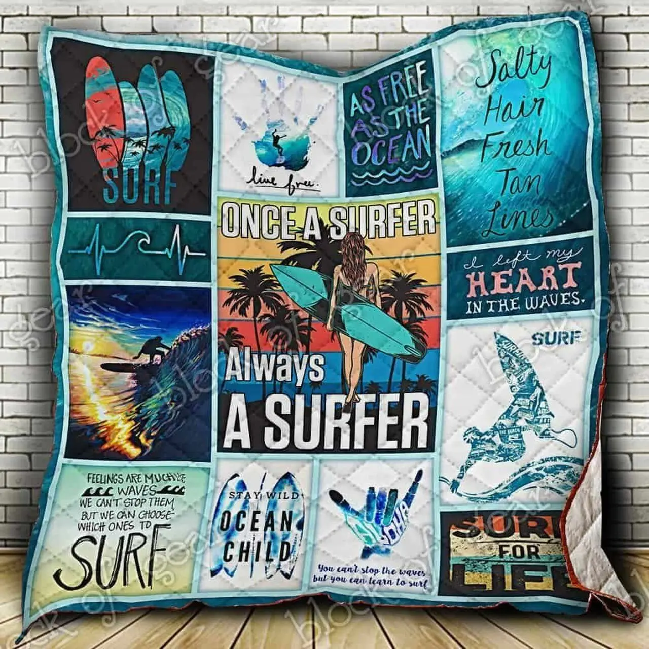 Surfer Cl19100828Mdq Quilt Blanket and Home Decor